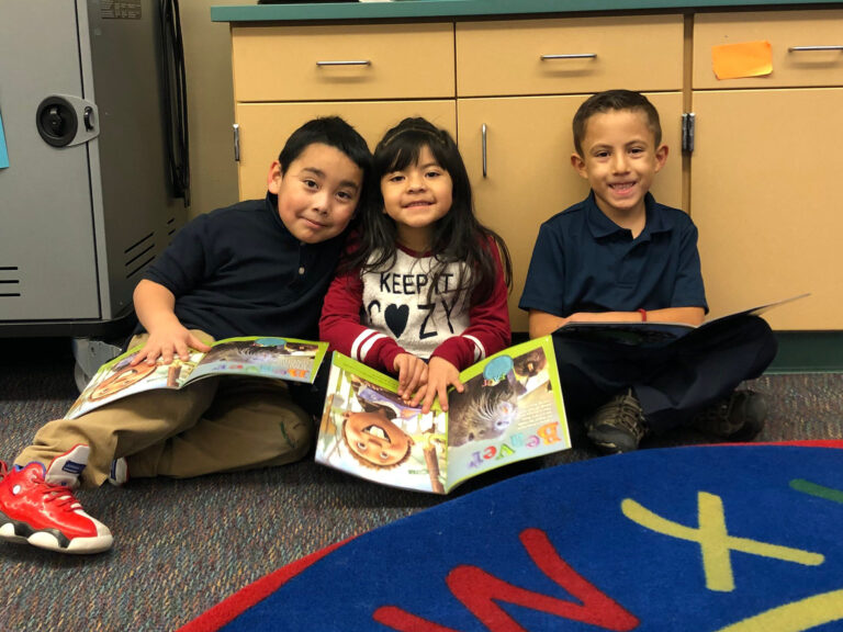 kids reading together